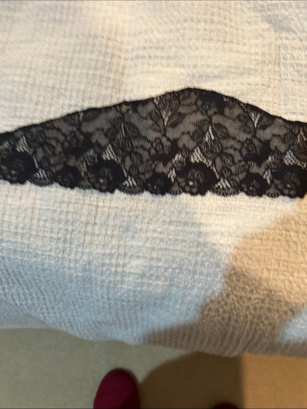 Black Lace Trim Bandeau Top